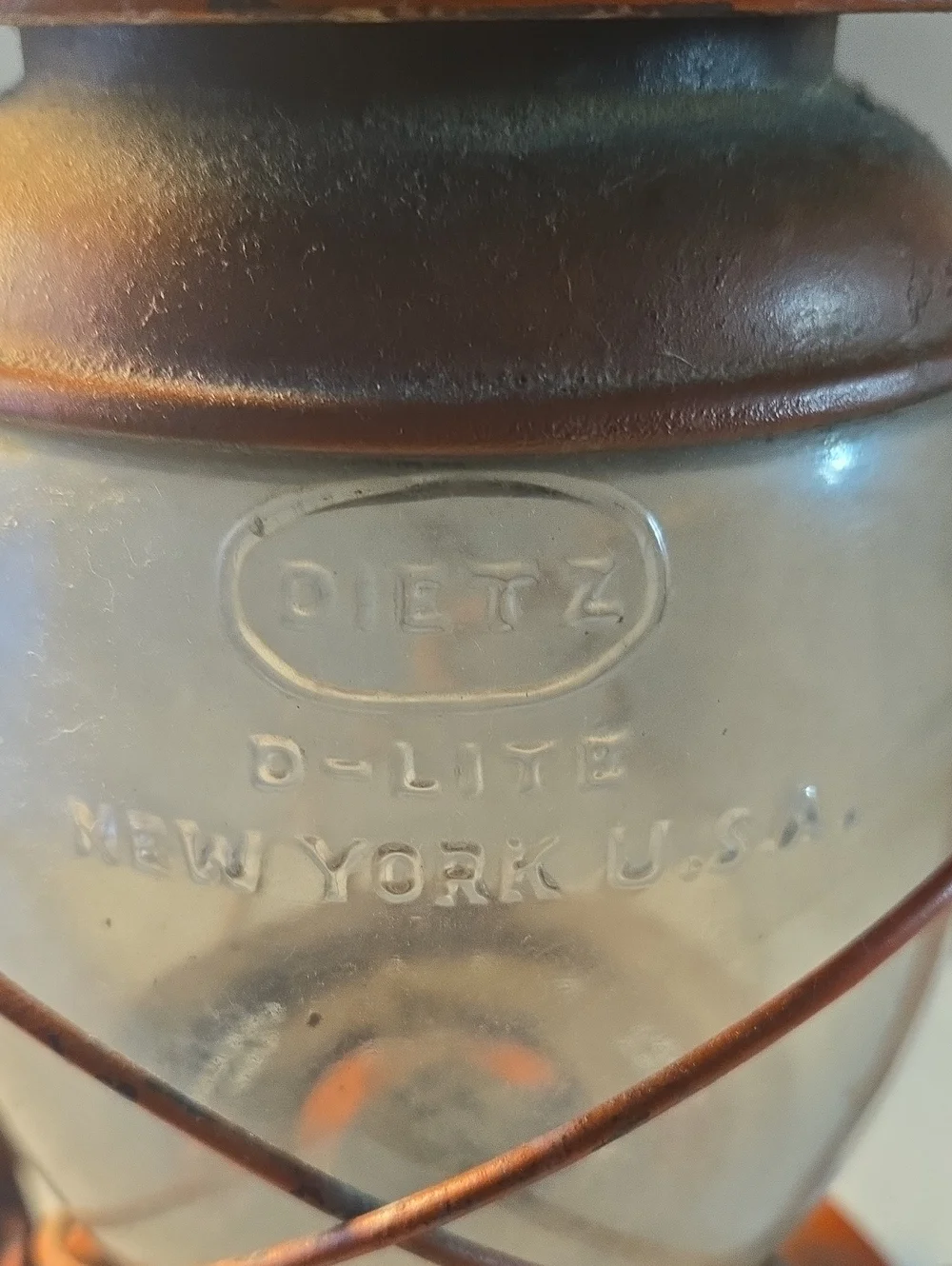 Vintage Orange Oil Lantern - Home Accents